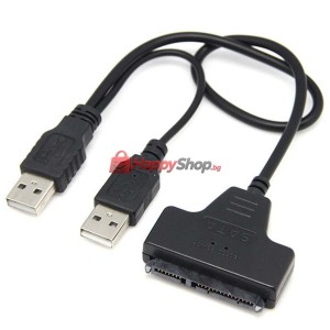 Преходник, , USB 2.0 към SATA, Черен - 18296