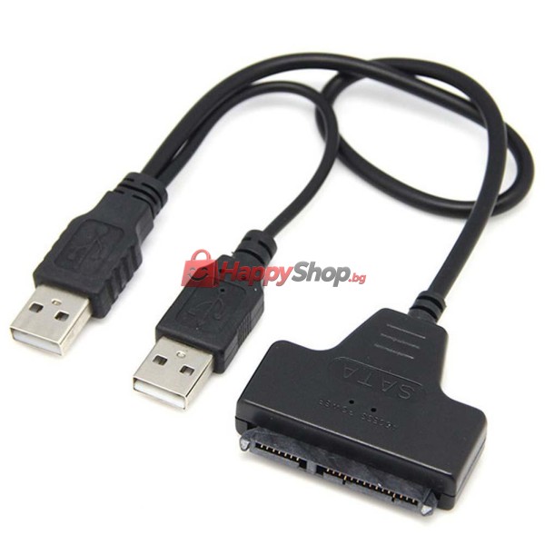 Преходник, , USB 2.0 към SATA, Черен - 18296