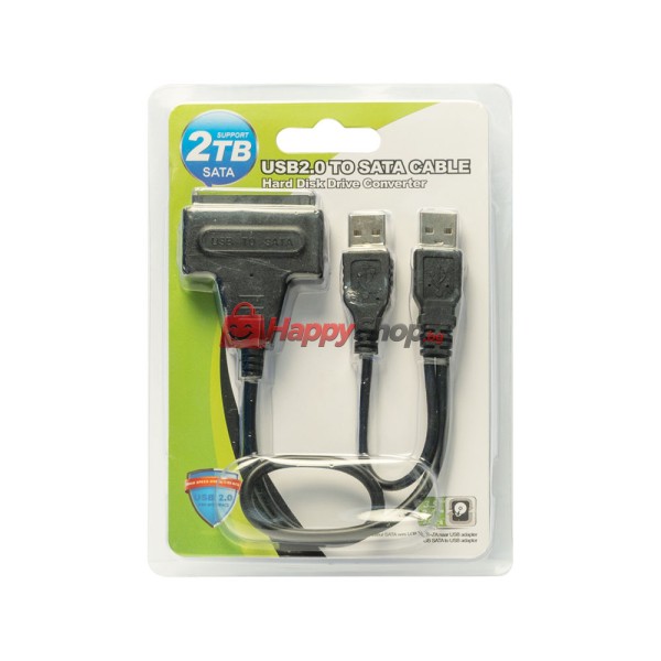 Преходник, , USB 2.0 към SATA, Черен - 18296