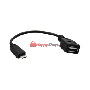 Кабел DeTech USB F - USB Micro, 30см, Черен -18080