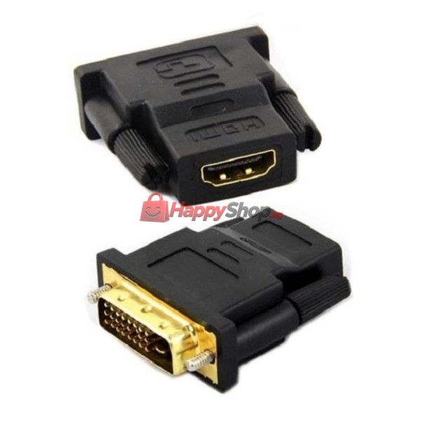 Преходник , HDMI/F - DVI24+1(5)/M, Черен - 17139