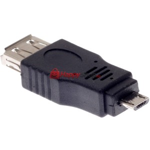 Преходник , USB AF към Micro USB 5P M, Черен - 17136