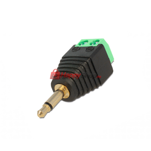 Конектор DeTech, 3.5mm M - Лустер клема, 10бр., Черен - 1717..