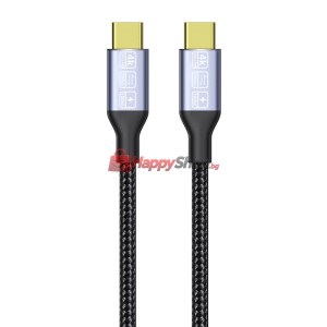 Кабел DeTech, Type-C - Type-C, 100W, 4K, 20GB/s, PD, 1.0m, Ч..