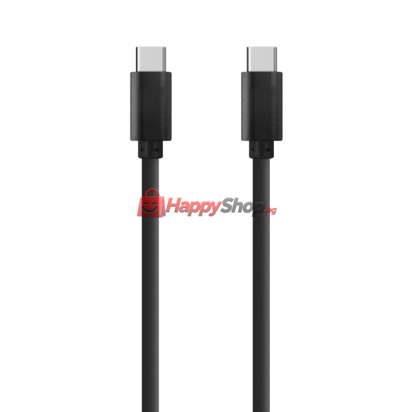 Кабел за данни DeTech, USB Type-C - USB Type-C 3.0, 1.0m, Черен - 14964