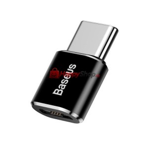 Преходник Baseus Mini, Micro USB F към Type-C, OTG, Черен - ..