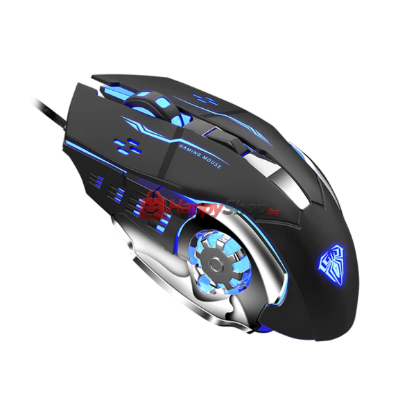 Геймърска мишка Aula S20, Оптична, 6D, RGB, Черен - 736