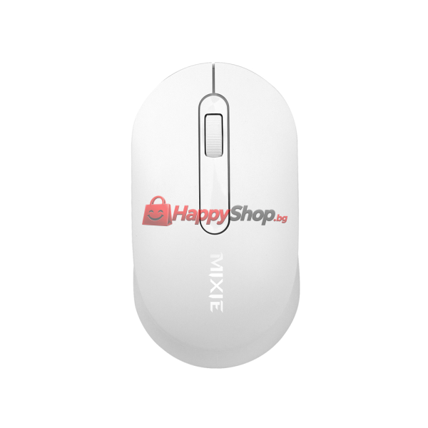 Мишка Mixie R518, Безжична, USB, 3D, Бял - 757