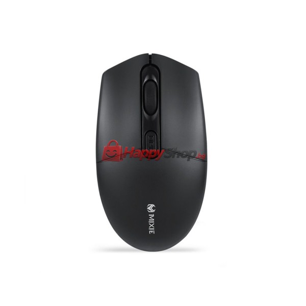 Мишка Mixie R520S, Безжична, Тиха, USB, 4D, Черен - 720