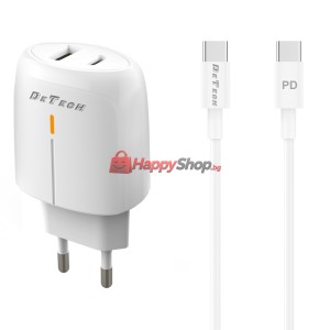 Мрежово зарядно устройство DeTech DE-31PDC, 20W, С PD Type-C..