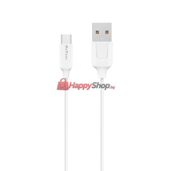 Мрежово зарядно устройство DeTech DE-32QCM, 18W, С Micro USB кабел, 2 x USB F, QC, Бял - 40325