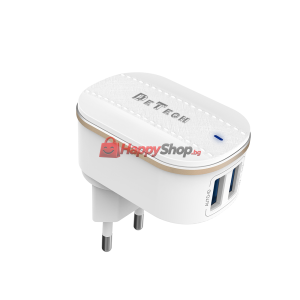 Мрежово зарядно устройство DeTech, DE-15, 5V/3.1A 220V, 2 x ..