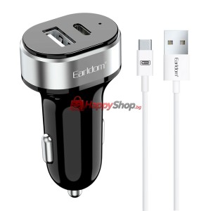 Зарядно устройство за кола Earldom ES-CC14, 1xUSB, 1xType-C,..