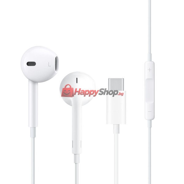 Слушалки за мобилни устройства WiWu Earbuds 303, Type-C, Mикрофон, Бял - 20733