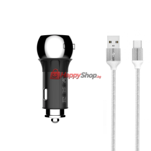 Зарядно устройство за кола LDNIO C1, 1xUSB QC3.0, 1xType-C P..