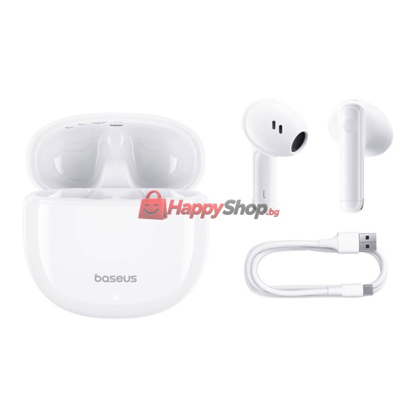 Bluetooth слушалки Baseus Bowie E13, TWS, Бял – 20754