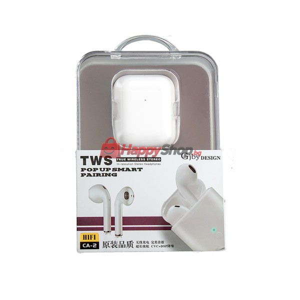 Bluetooth слушалки Gjby CA-2, Бял – 20658