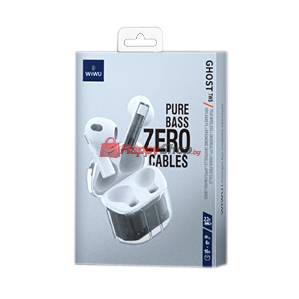 Bluetooth слушалки WiWu Ghost TWS11, Бял – 20730