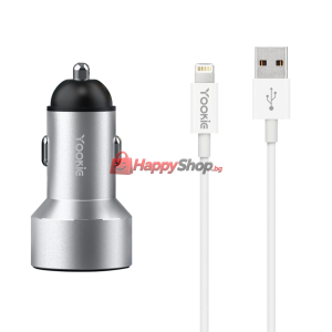 Зарядно устройство за кола Yookie PC3, 5V/2.4A, 12/24V, С Li..