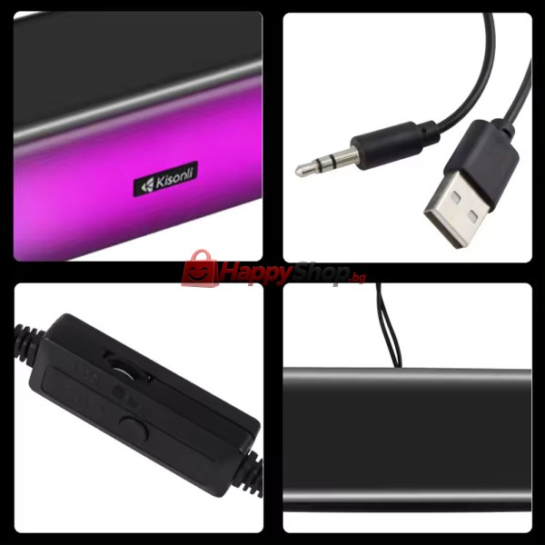 Тонколона Kisonli i-630, Bluetooth, AUX, 2x3W, Черен - 22232