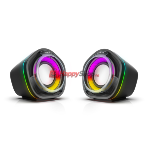 Тонколони Aula N-107, 2x3W, USB, RGB, Черен - 22186