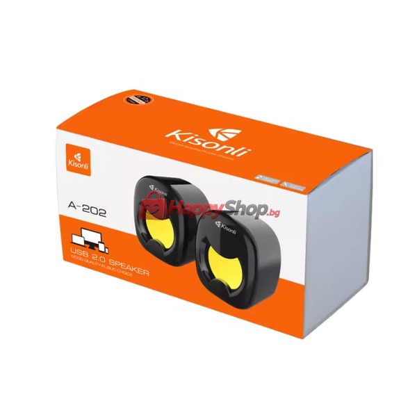 Тонколони Kisonli A-202, AUX, 2x3W, Черен - 22254