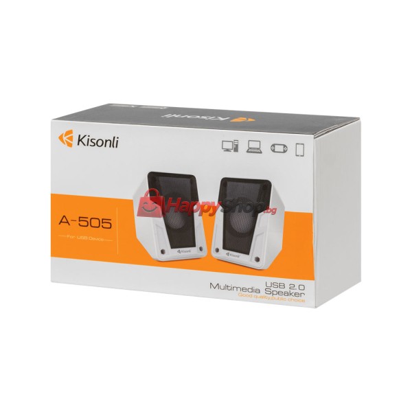 Тонколони Kisonli A-505, 2x3W, USB, Различни цветове - 22159