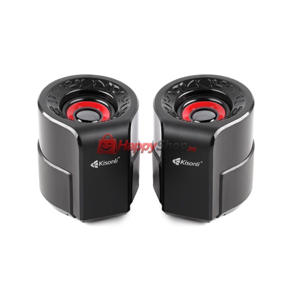 Тонколони Kisonli A-909, 2x3W, USB, Черен - 22160