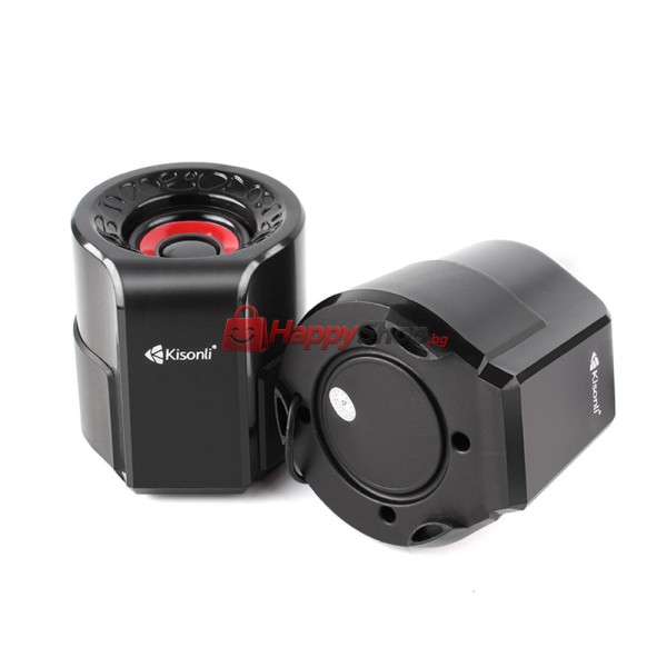 Тонколони Kisonli A-909, 2x3W, USB, Черен - 22160