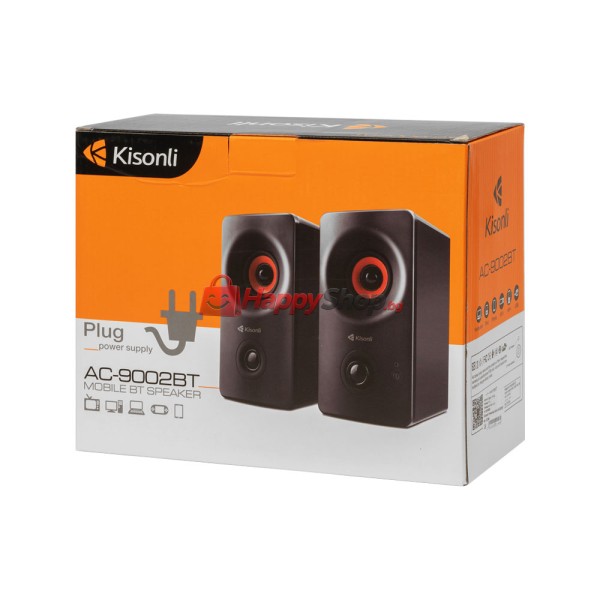 Тонколони Kisonli AC-9002BT, Bluetooth, 2x5W, 220V, Черен - 22146
