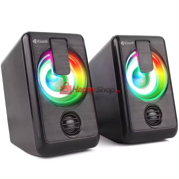 Тонколони Kisonli L-1010, AUX, 2x3W, Черен - 22238