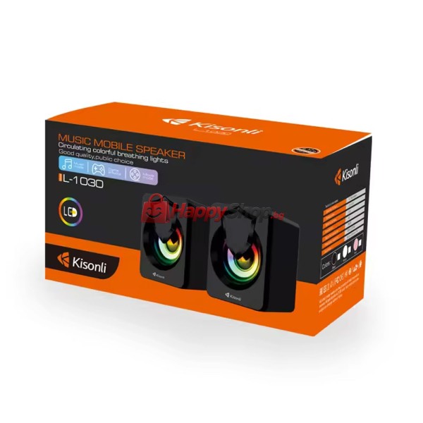 Тонколони Kisonli L-1030, AUX, 2x2.5W, Бял - 22243