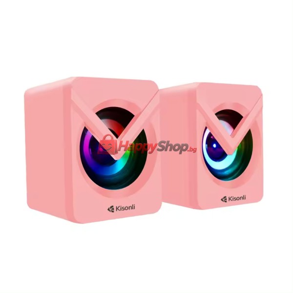 Тонколони Kisonli L-1040, AUX, 2x2.5W, Розов - 22246