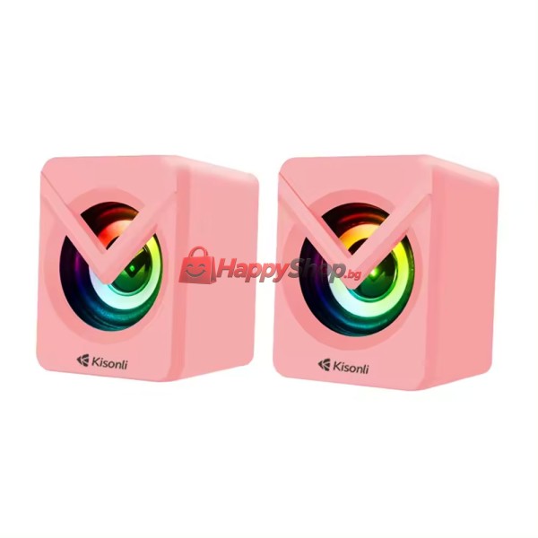 Тонколони Kisonli L-1040, AUX, 2x2.5W, Розов - 22246