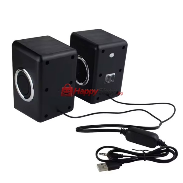 Тонколони Kisonli T-005, AUX, 2x3W, Черен - 22250