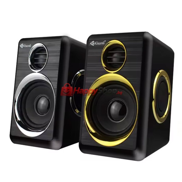 Тонколони Kisonli T-005, AUX, 2x3W, Черен - 22250