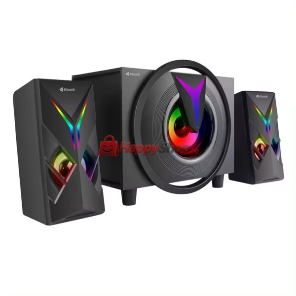 Тонколони Kisonli TM-1000U, Bluetooth, USB, AUX, SD, FM, 8W+2x4W, Черен - 22220
