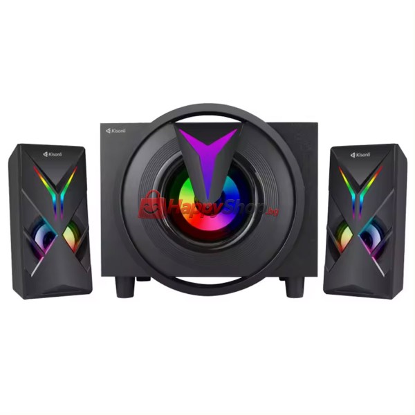 Тонколони Kisonli TM-1000U, Bluetooth, USB, AUX, SD, FM, 8W+2x4W, Черен - 22220