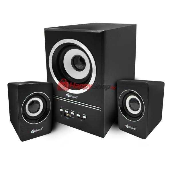 Тонколони Kisonli U-2700BT, Bluetooth, 5W+3W*2, USB, Черен - 22114