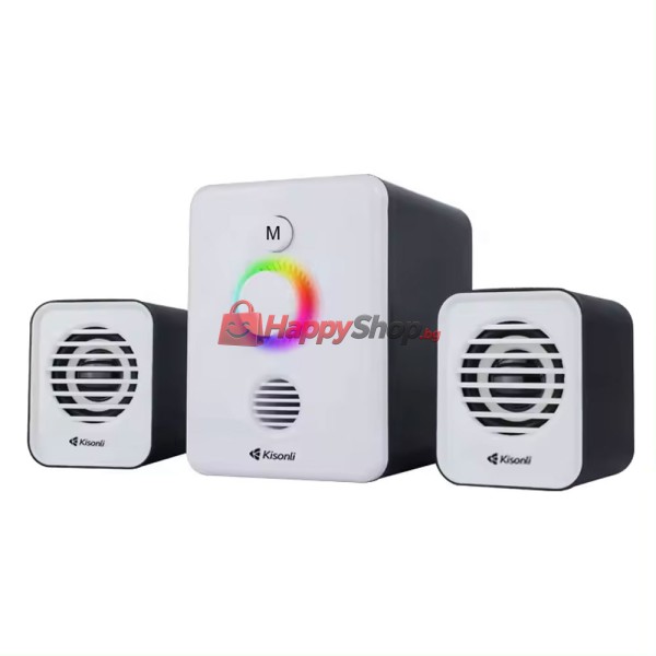 Тонколони Kisonli U-3000BT, Bluetooth, AUX, 5W+2x3W, Различни цветове - 22222