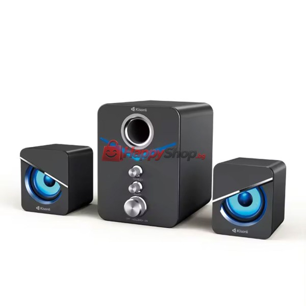Тонколони Kisonli U-3100, AUX, 3W+2x2W, Черен - 22223