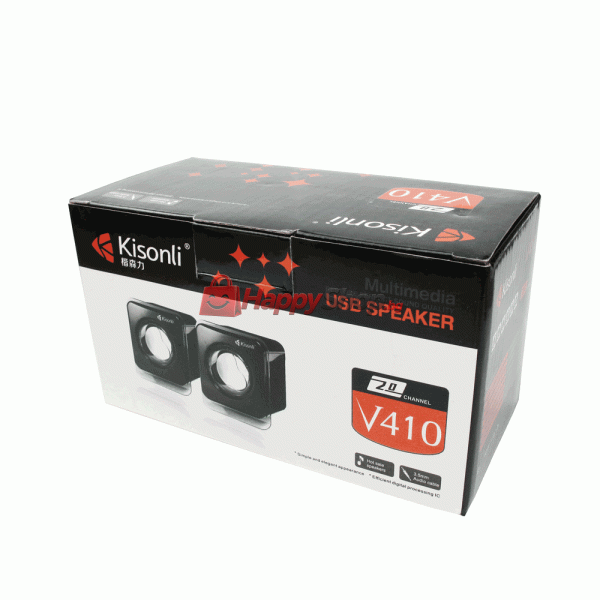 Тонколони Kisonli V410, 3W*2, USB, Черни - 22044