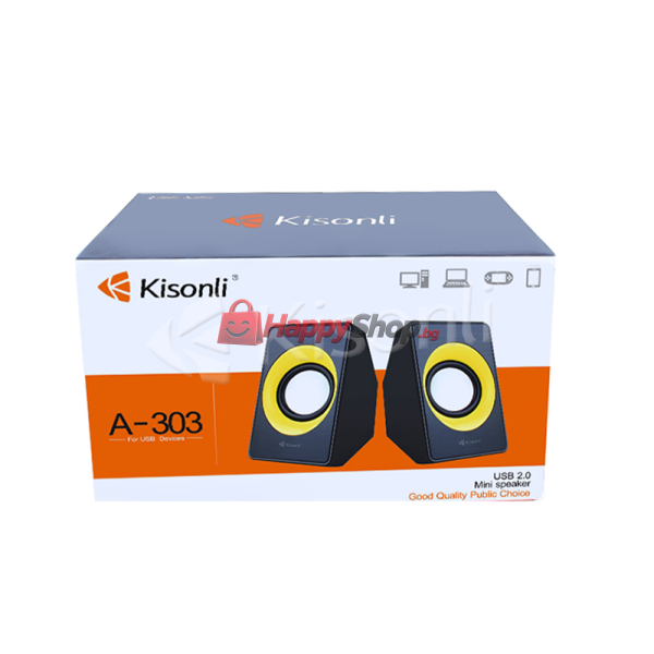 Тонколони, Kisonli, A-303, 2x3W, USB, Различни цветове - 22086