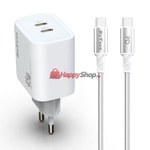 Мрежово зарядно устройство DeTech DE-PD, 45W, GaN, С Type-C ..