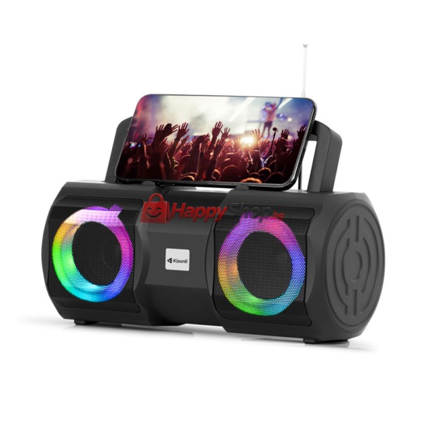 Тонколона Kisonli K1, Bluetooth, USB, SD, FM, AUX, Черен - 22262