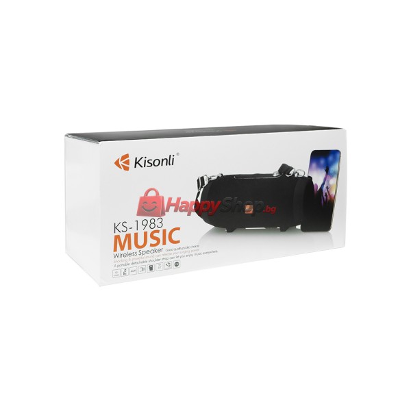 Тонколона Kisonli KS-1983, Bluetooth, USB, SD, FM, Различни цветове - 22121