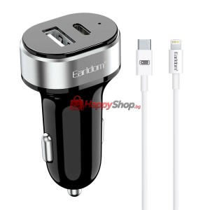 Зарядно устройство за кола Earldom ES-CC14, 1xUSB, 1xType-C,..