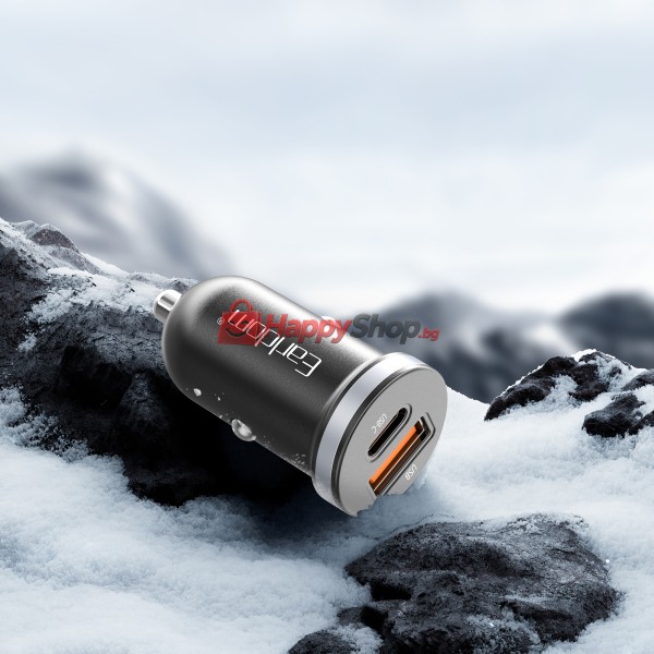 Зарядно устройство за кола Earldom ES-CC27, 30W, USB, Type-C, Черен - 40353