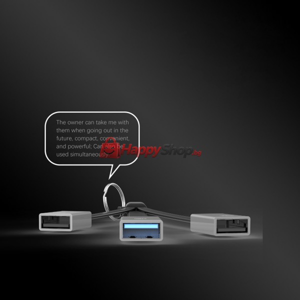 USB хъб Earldom ET-HUB15A, 3 Порта, OTG, Черен - 12066