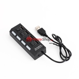 USB хъб , USB 2.0, 4 Порта, Черен - 12053